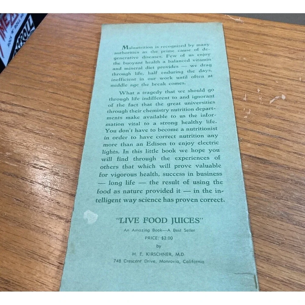 Vtg Booklet Long Life HE Kirschner Scientific Research at Leading Universities